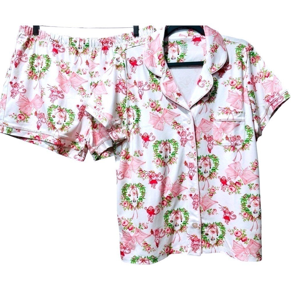 NEW Roller Rabbit Love Shack Fancy Monkey Beaux Pajamas Set XL RARE NWT